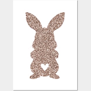 Easter Glitter Rabbit Silhouette Posters and Art